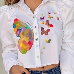 Butterfly Print Blouse